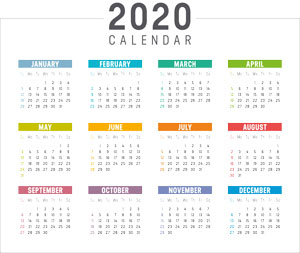 2020 calendar